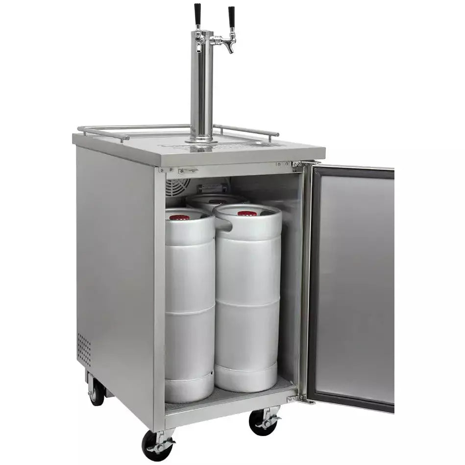 Kegco: 24" Wide Cold Brew Coffee Dual Tap All Stainless Steel Commercial Kegerator