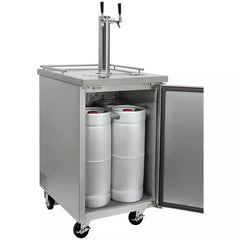 Kegco: 24" Wide Cold Brew Coffee Dual Tap All Stainless Steel Commercial Kegerator