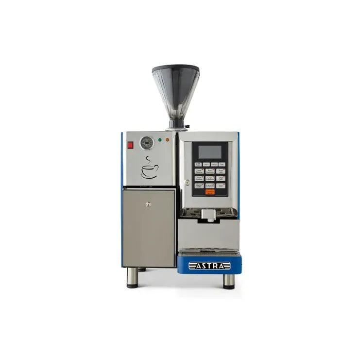 Astra: Super Automatic Espresso Machine, One Step Double Hopper with Refrigerator 110V SM-222- blue www.yourespressomachines.com