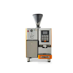 Astra: Super Automatic Espresso Machine, One Step Double Hopper with Refrigerator 110V SM-222- orange www.yourespressomachines.com