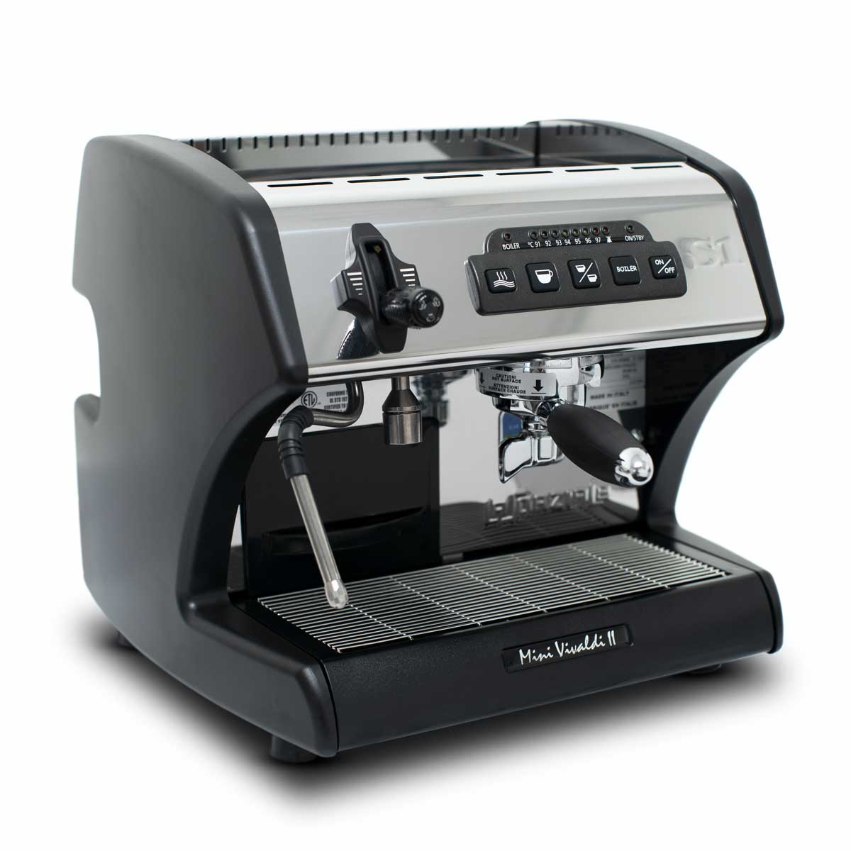 La Spaziale S1 Mini Vivaldi II-black-side profile www.yourespressomachines.com