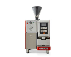 Astra: Super Automatic Espresso Machine, One Step Double Hopper with Refrigerator 110V SM-111-1- Red www.yourespressomachines.com