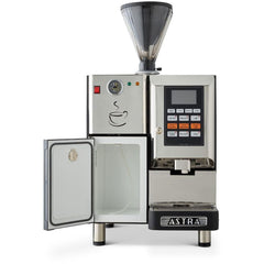 Astra: Super Automatic Espresso Machine, One Step Double Hopper with Refrigerator 110V SM-222- black www.yourespressomachines.com