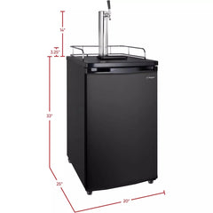 Kegco 20" Wide Cold Brew Coffee Single Tap Black Kegerator