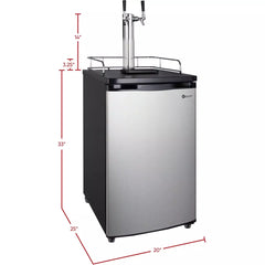 Kegco: 20" Wide Cold Brew Coffee Dual Tap Stainless Steel Kegerator
