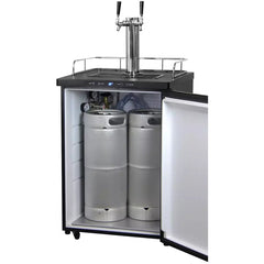 Kegco: 24" Wide Cold Brew Coffee Dual Tap Black Stainless Steel Kegerator