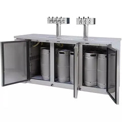 Kegco 72" Wide Triple Tap Stainless Steel Commercial Kegerator