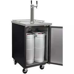 Kegco: 24" Wide Cold Brew Coffee Dual Tap Black Commercial Kegerator