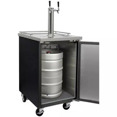 Kegco: 24" Wide Cold Brew Coffee Dual Tap Black Commercial Kegerator