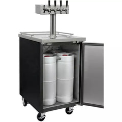 Kegco 24" Wide Cold Brew Coffee Four Tap Black Commercial Kegerator