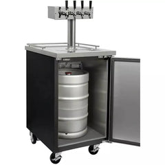 Kegco 24" Wide Cold Brew Coffee Four Tap Black Commercial Kegerator