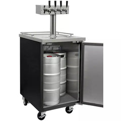 Kegco 24" Wide Cold Brew Coffee Four Tap Black Commercial Kegerator
