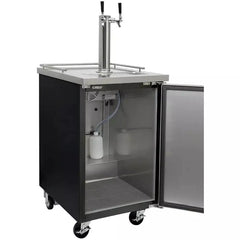 Kegco: 24" Wide Cold Brew Coffee Dual Tap Black Commercial Kegerator