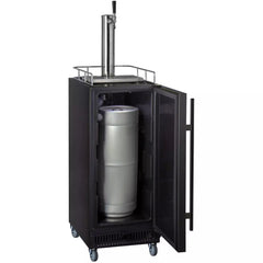 Kegco 15" Wide Cold Brew Coffee Single Tap Black Commercial Kegerator